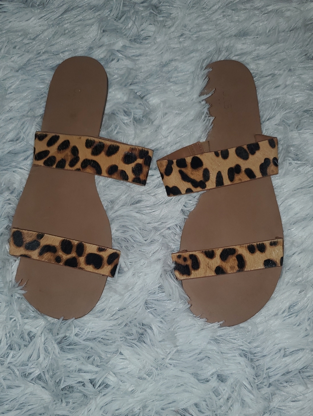 *J Crew Leopard Print Double Strap Slide Sandals - Women*